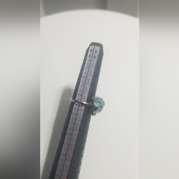 Silver Blue Green Moonstone Ring 🌴 - Picture 5 of 6